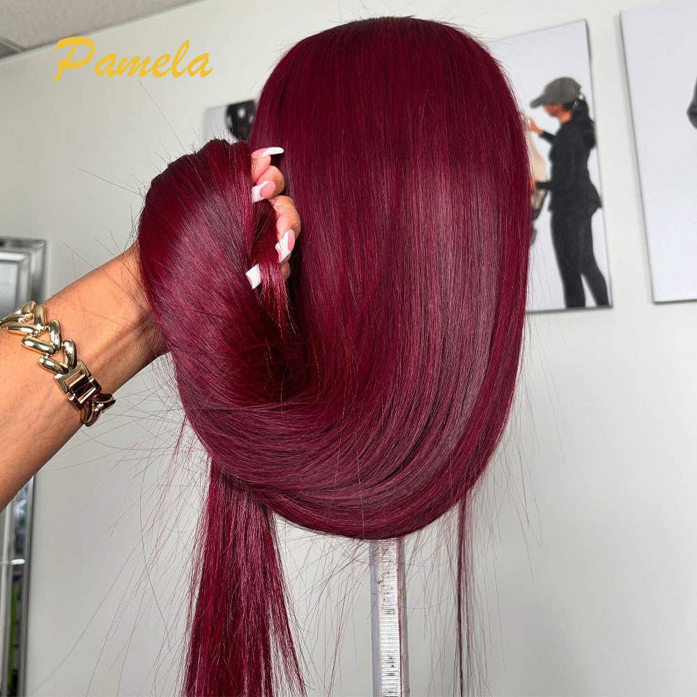سوبر مزدوجة تعادل بورجوندي الم - مراجعة Human Hair Wigs وسعره