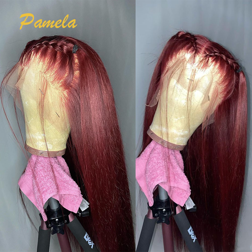 سوبر مزدوجة تعادل بورجوندي الم - مراجعة Human Hair Wigs وسعره