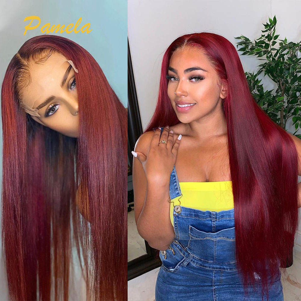 سوبر مزدوجة تعادل بورجوندي الم - مراجعة Human Hair Wigs وسعره